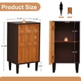thumbnail image 2 of Mid-Century Modern Accent Cabinet, Narrow Storage Cabinet with Geometric Carved Door, Adjustable Shelf, Gold Handle and Raised Legs for Entryway, Living Room or Hallway, 2 of 9