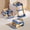 Blue, variant on Soluxeo 3-In-1 Potty Training Seat, Height Adjustable Toddler Toilet Seat with Splash Guard and Anti-Slip Steps, Foldable Upgrade Toilet Seat for Kids Boys Girls, Green&White