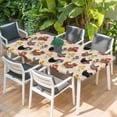 thumbnail image 2 of Farmhouse Rooster Table Cloths for 3 Foot Rectangle Tables, Vintage Watercolor Flowers Beige Patio Waterproof Elastic Fitted Tablecloths, Washable Rectangular Table Cover for Camping, 2 of 8