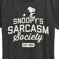 thumbnail image 3 of Peanuts - Snoopy Sarcasm Society - Ladies Short Sleeve Classic Fit Tee, 3 of 6
