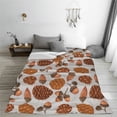 thumbnail image 5 of Honeii Pinecone Autumn Pattern Print Fleece Blanket - Throw Blanket for Bed, Sofa, Couch, Camping, and Travel , Microplush Ultra Soft Warm Blanket-50"x40", 5 of 7