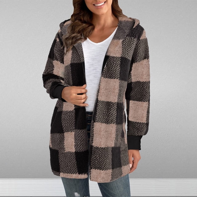 Camisas de franela a cuadros Augper para mujer, chaqueta informal de manga larga con botones, blusas estilo boyfriend de otoño con bolsillos