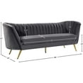thumbnail image 6 of Maklaine Contemporary Upholstery Velvet Sofa in Gray, 6 of 8