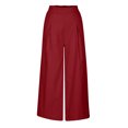 thumbnail image 4 of Diufon Wide Leg Pants for Women Trendy Elastic High Waist Solid Color Trousers Summer Pleated Pants, 4 of 6