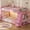 Pink, variant on Bunk Bed Twin Over Twin with Bookshelf, 4 Storage Drawers, Metal Low Bunk Bed with Power Outlet & RGB Lights, Clothing Rack & Shelves, Guardrail & Ladder, Pink
