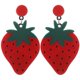 thumbnail image 1 of 1 Pair of Lovely Lady Fruit Strawberry Earrings Women Alloy Earrings, 1 of 4