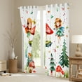 thumbnail image 3 of jejeloiu Fairy Tale Elf Blackout Curtains,Red Mushroom Curtains Pack of 2 (38x45 Each),Green Tropical Botaniocal Pine Window Curtains For Girl,Microfiber Bedroom Decor, 3 of 6