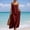 Wine, variant on Effortless Summer Bohemian Dress for Everyday Wear Lightweight Loose Fit Sleeveless V-Neck Free Classic Green 3XL
