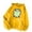 Yellow, variant on NinXxx Women's Autumn Winter Solid Drawstring Pocket Cute Print Hoodie Purple S