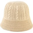 thumbnail image 4 of CoCopeaunts Women Bucket Hat Winter Thickness Fashion Knit Cloche Hat Solid Color Warm Crochet Cap for Outdoor Sport Walking, 4 of 8