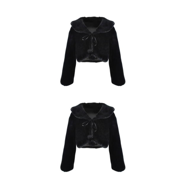 Chal para Niñas Minnieouse Negro METRO 2piezas estilo dulce abrigo de fiesta Navidad