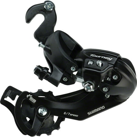 Shimano Derailleur Hanger - Shimano Tourney RD-TY300-SGS Rear Derailleur - 6,7 Speed, Long Cage, Black, BMX/Track Frame Hanger