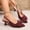 Wine, variant on Womens Pointed Toe Bow Slingback Kitten Heels, 2 Inch Low Heel, Comfortable PU Faux Leather Slingback Pumps for Office Wedding, White,Size 6