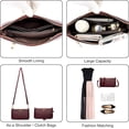 thumbnail image 4 of Crossbody Bags for Women Soft Leather Purse Lightweight Handbags Bag with Adjustable Shoulder and Wrist Straps, 4 of 7