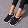 thumbnail image 1 of Nuevo estilo, zapatos planos cómodos sin cordones con estampado de ojos amarillos y gato negro, zapatillas de deporte de malla, mocasines casuales para mujer, 1 of 5