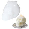 thumbnail image 1 of Molde de vela de calavera: molde de silicona para velas para cera, fabricante de resina epoxi para aromaterapia, excelente regalo hecho a mano, kit para hacer velas (molde de calavera), 1 of 5