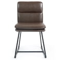 thumbnail image 6 of Anwar Light Brown Faux Leather Wide Seating Accent Chair with Metal Legs, 6 of 8