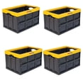 thumbnail image 1 of Caja Organizadora de Almacenamiento VentDepot InstaCratex 4 Pzas 10kg 53x36x29cm Apilable y Colapsable Polietileno Color Negro/Ama, 1 of 1