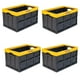 thumbnail image 1 of Caja Organizadora de Almacenamiento VentDepot InstaCratex 4 Pzas 10kg 53x36x29cm Apilable y Colapsable Polietileno Color Negro/Ama, 1 of 1