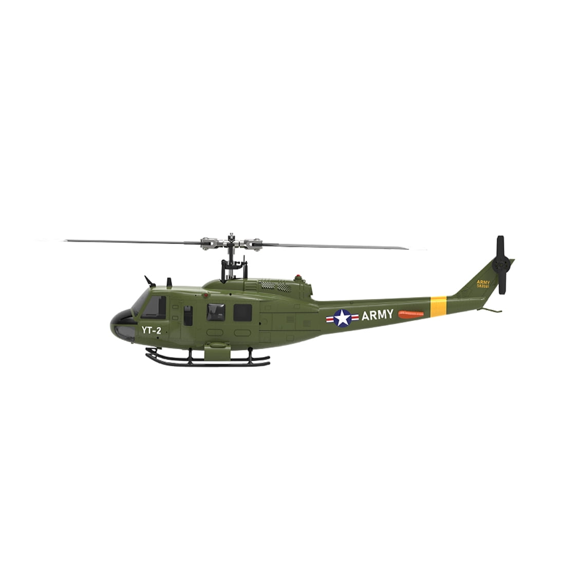 F07-V 6CH RC Helicopter, Flybarless UH-1 Huey Scale Model, 3D/6G Dual Mode Brushless Helicopter with Gyro Stabilization for Adults