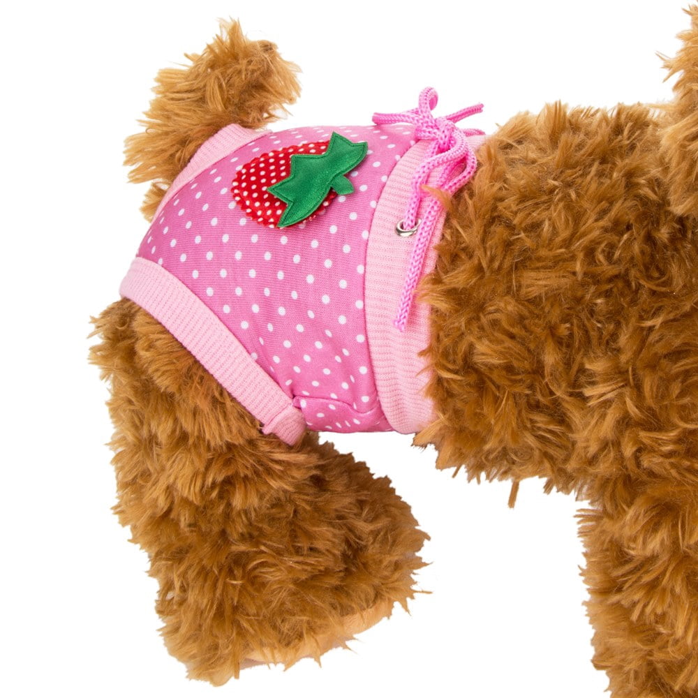 CUECUEPET Reusable and Comfortable Physiological Sanitary Panty Wear for Female / Girl Dogs or Puppies ( Pink / White Polka Dots) [Multiple Sizes Available]