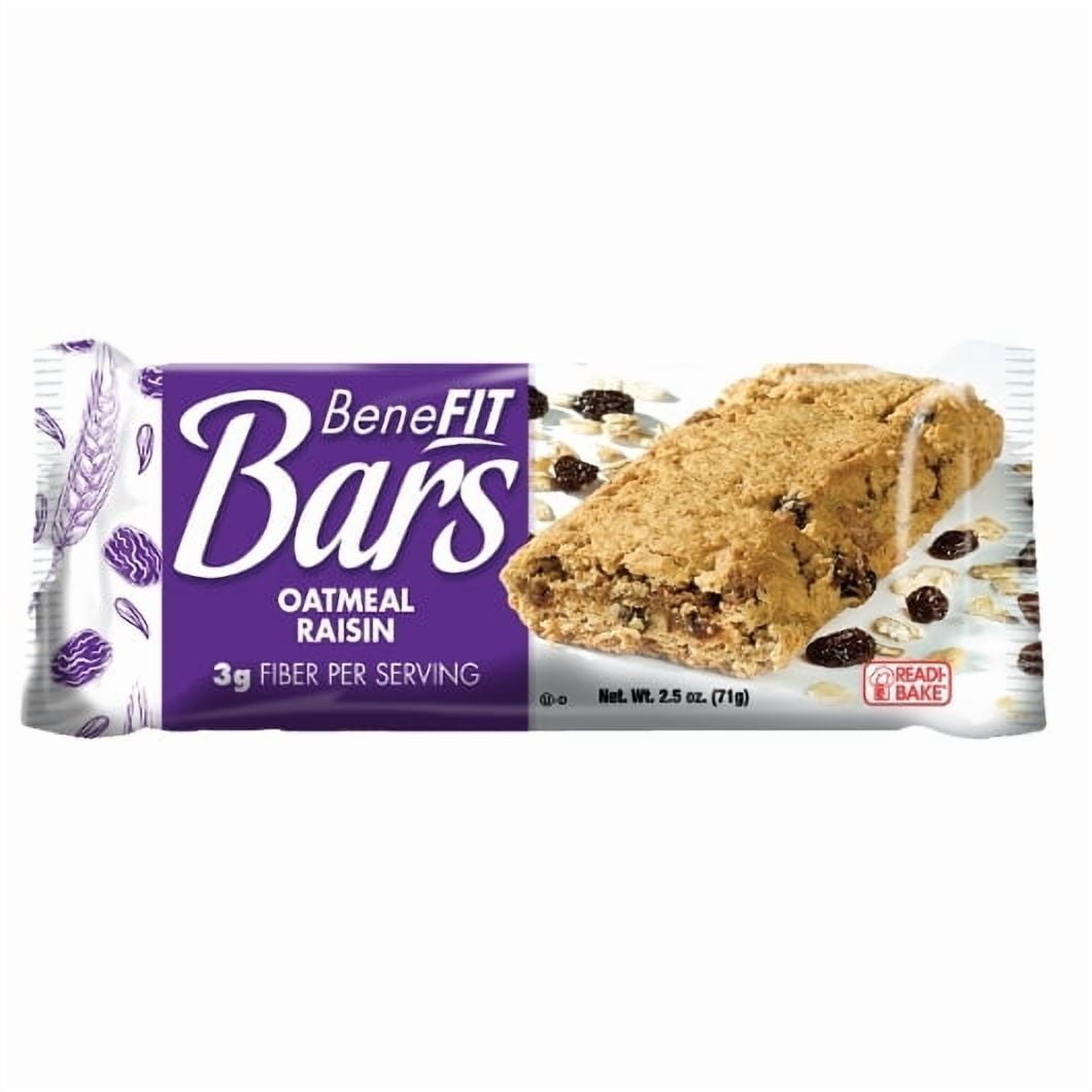Readi-Bake Benefit Oatmeal Raisin Bar | 2.5 Ounce | Value Pack of 12