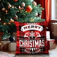 thumbnail image 5 of Puntoco Funda de almohada súper suave navideña con estampado de Papá Noel, funda de almohada para sofá, funda de cojín decorativa para estudio, 5 of 5