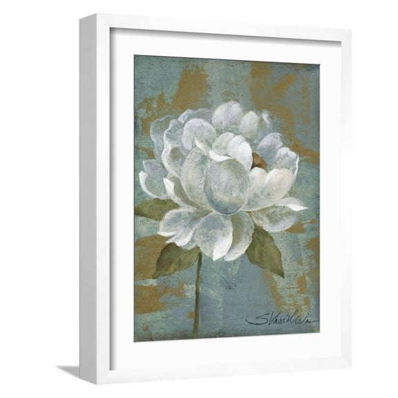 Art.com Peony Tile I Art Print by Silvia Vassileva, White Frame Wall Art, 17" x 21"