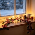thumbnail image 6 of Aurorax Christmas Wreaths for Front Door,Christmas Garland Rustic 5.9ft Berries Garland for Fireplace Wall Porch, 6 of 6