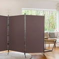 3 Panels Indoor Mobile Folding Fabric Room Divider, Aluminum Alloy