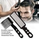 thumbnail image 2 of 2 peines que se desvanecen, peine profesional para cortar el cabello, peine superior plano resistente al calor, peine superior plano con posicionamiento curvo, negro, 2 of 5