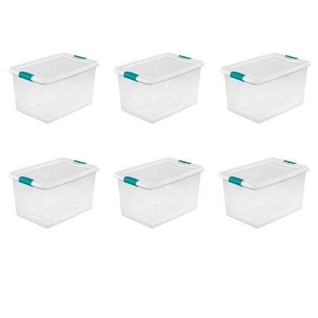 - Sterilite, 64 Qt./61 L Latching Box, White, Case of 6