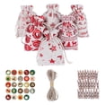 thumbnail image 2 of 24pcs Arpillera Bolsas De Navidad Con La Etiqueta DIY De Yute Cordones De Gracias 10x14cm Sunnimix Bolsas de embalaje, 2 of 7