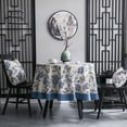 thumbnail image 2 of SIELUNO Chinese Blue And White Porcelain Floral Tablecloth Round Tablecloths For Dining Kitchen, 2 of 5