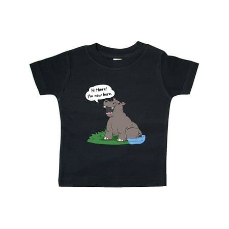 

Inktastic Hi There I m New Here Hippo Gift Baby Boy or Baby Girl T-Shirt