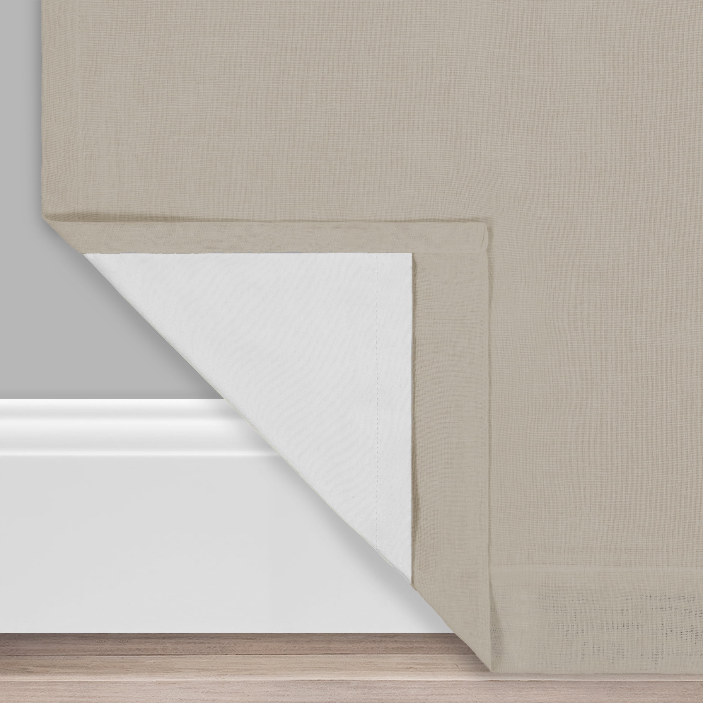 Eclipse Nora Solid Absolute Zero 100% Blackout Rod Pocket Single Window Curtain Panel, Linen Beige, 50 x 63