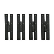 Renovators Supply H Cabinet Hinges 7" Black Wrought Iron Kitchen Cabinet Hinge w/Hardware Pack of 4