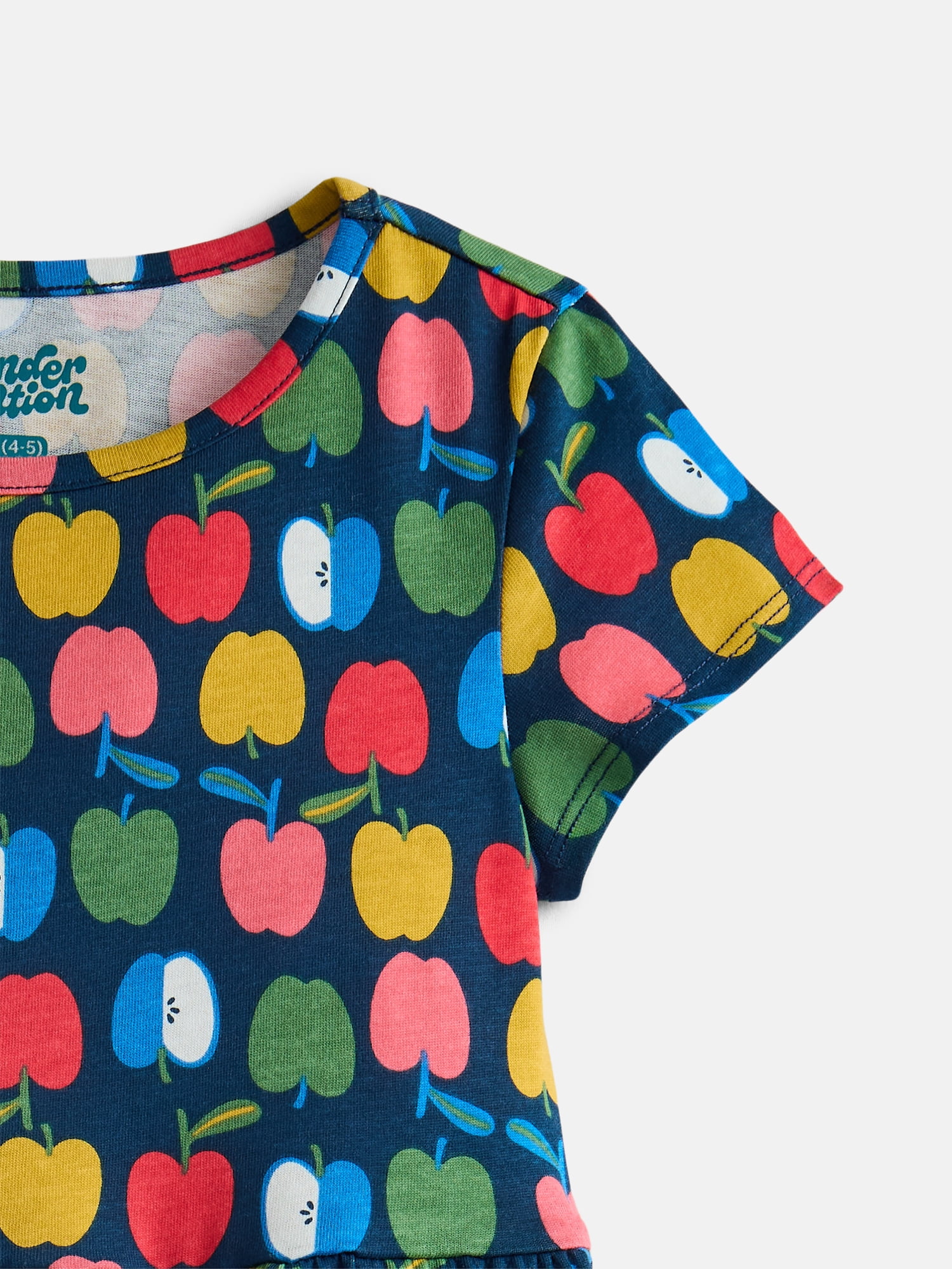 Wonder Nation Girl’s Play Dress with Short Sleeves, Sizes XS-XXL