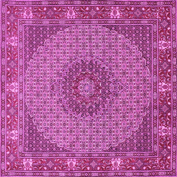 Ahgly Company Indoor Square Medallion Pink Traditional Area Rugs, 3' Square