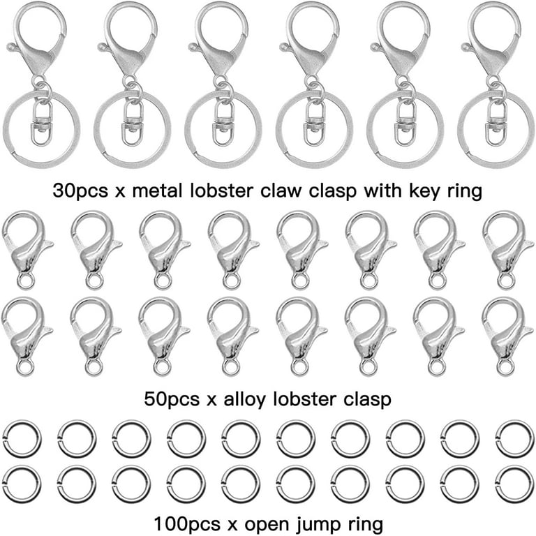  30Pcs Lobster Claw Clasps Keychain for Jewelry Making