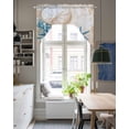 thumbnail image 4 of Blue Beige Coastal Swag Valances for Windows, Small Curtains Drapes, Summer Beach Nautical Shell Coral Starfish Kitchen Window Curtains Over Sink Window Treatment Valance for Bedroom/Bathroom 56"x36", 4 of 5