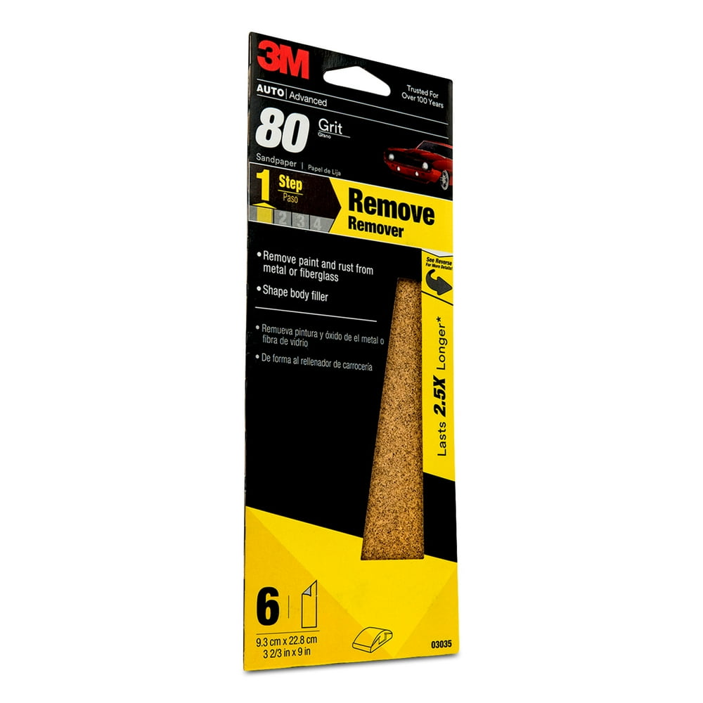 3M Sandpaper, 32115, 80 Grit, 9 in x 11 in