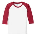 thumbnail image 5 of Youth Core Blend 3/4-Sleeve Cotton/Polyester Raglan Tee White/ Red X-Large, 5 of 6