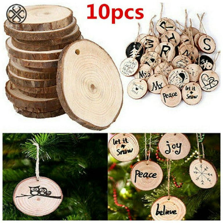 Wooden Craft Signs - 6 Piece DIY Kit, 10cm Diameter, Perfect for