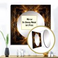 thumbnail image 3 of Designart "Fractal Tide in Gold and Black V" Geometric Gold Large Square Mirror - Square Bedroom Mirror Printed Wall Decor - Transitional Square Printed Wall Mirror Art, 3 of 5