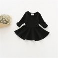 thumbnail image 6 of XXWXYD Toddler Baby Girls Long Sleeve Cotton Dress Solid 𝖱uffle Tops Comfortable Soft Casual Play 𝖱uffled Bodice Baby Dress Outfit Daily Wear Baby Cotton Gown, 6 of 6