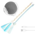 thumbnail image 1 of HAOAN Soft Silicone ABS Cat Ball with Tail Compact Bite Resistant Moving Cat Ball Smooth Surface Interactive Cat Toy Ball With Built In Battery for Bored Indoor Adult Cats, 1 of 10