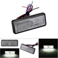 thumbnail image 3 of Universal Motorcycle Scooter Moped Rectangle LED Reflector Tail Brake Light Stop Lamp White, 3 of 3