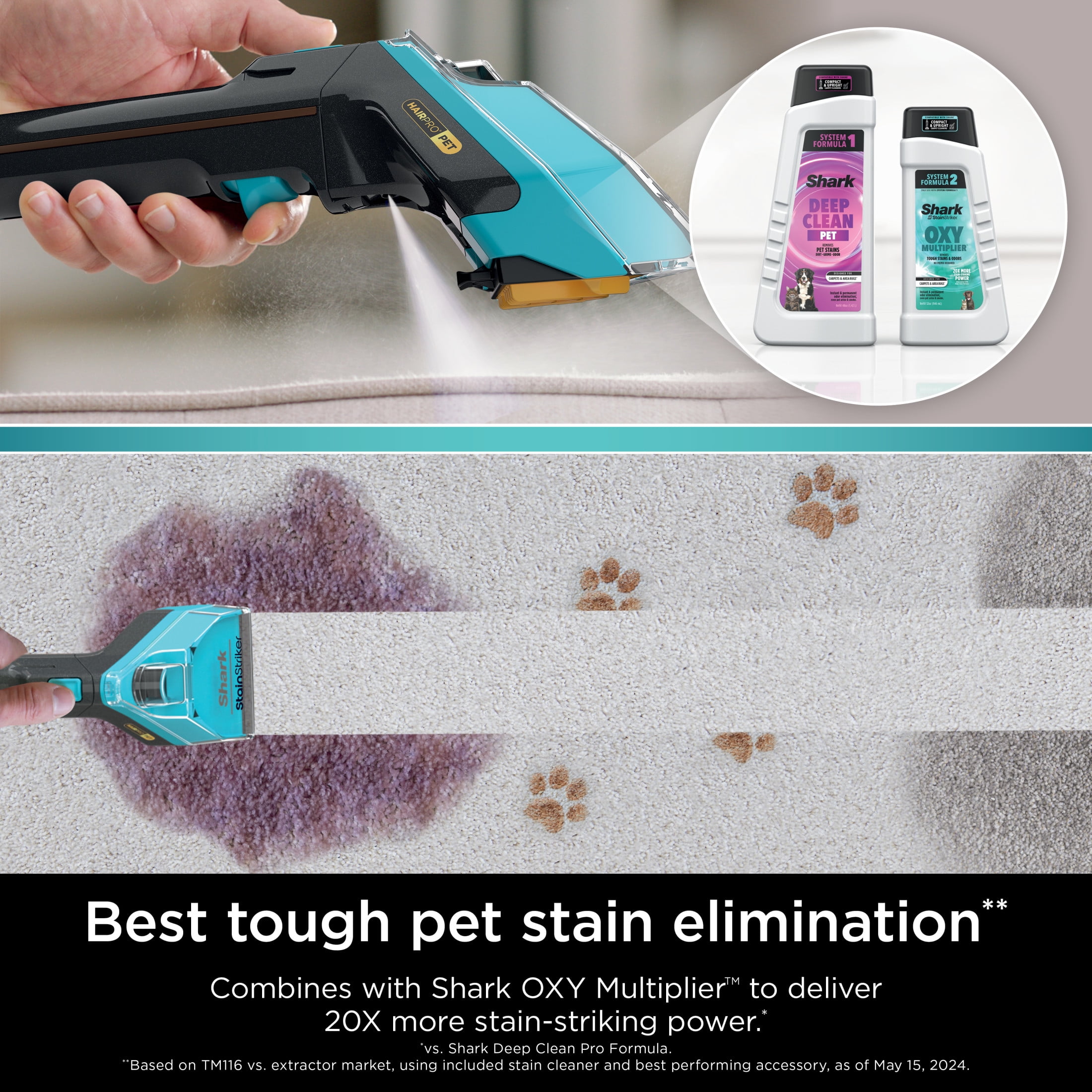 (4 pack) Shark Deep Clean Pet Formula 48 oz for Upright & Portable Carpet Cleaners