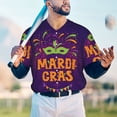 thumbnail image 4 of Fotbe Mardi Gras2 Baseball Jersey Shirt for Men and Women, Casual Short Sleeves Button Down T-Shirt-XX-Large, 4 of 9